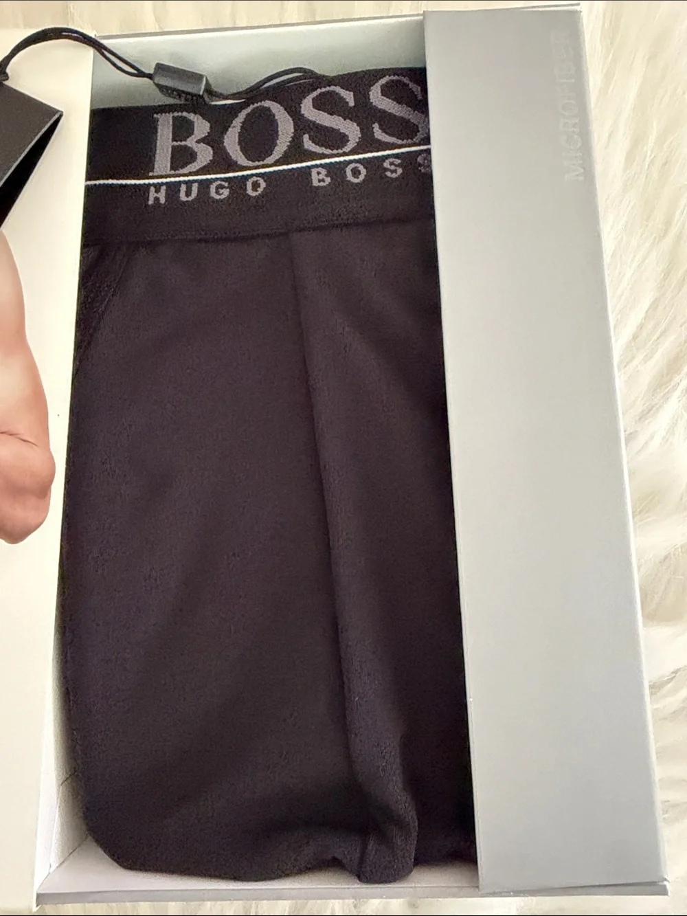 Hugo Boss XL Black Microfiber Briefs with Branded Waistband